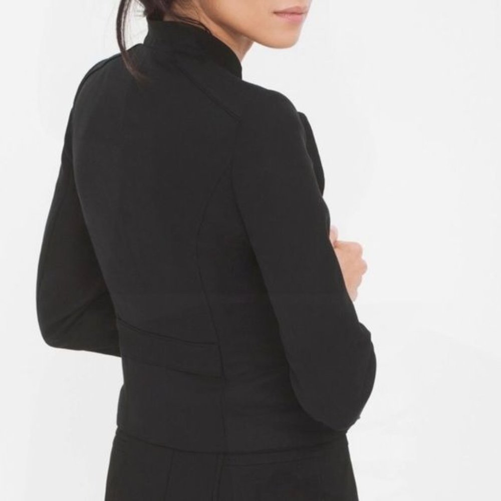 White House Black Market Cropped Linen Blazer Jacket 8 Medium - Picture 3 of 11